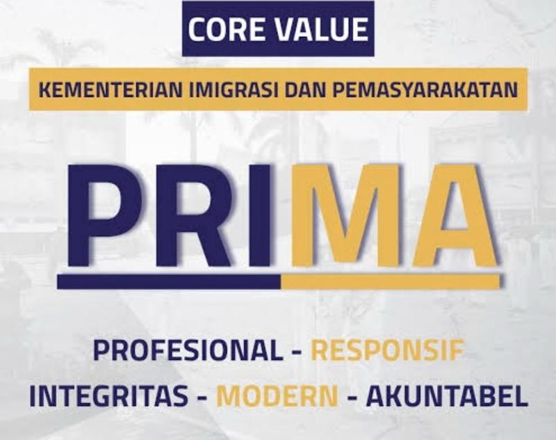 Core Value Kementerian Imigrasi dan Pemasyarakatan PRIMA